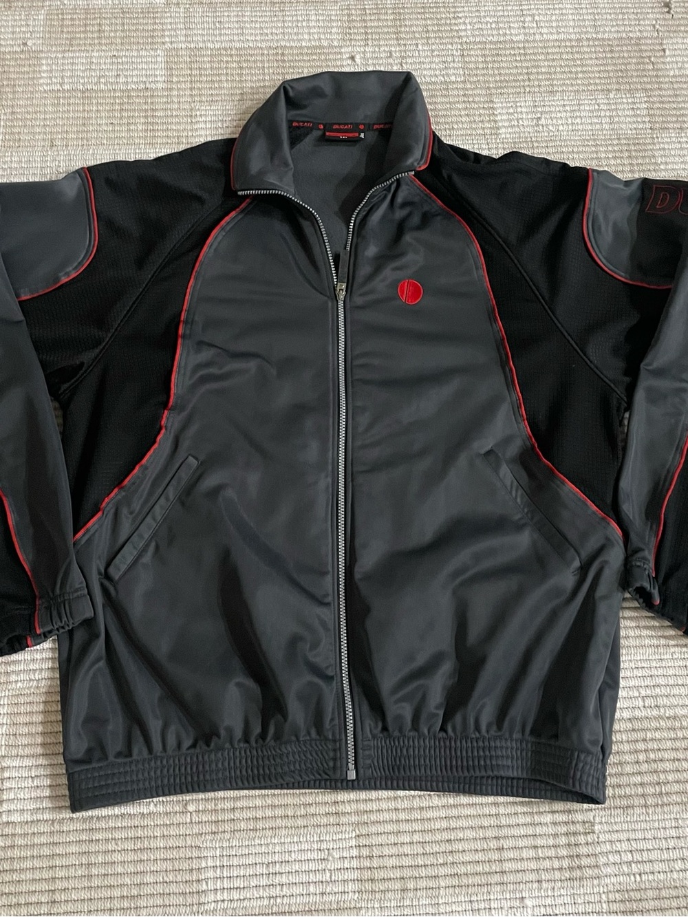 DUCATI CORSE TEAM VINTAGE 90'S RACING MEN ZIP FLEECE  ASICS ORIGINAL RARE XXL